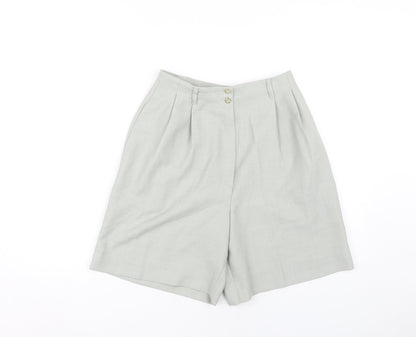Marks and Spencer Women's Green Pleated Shorts Size 10