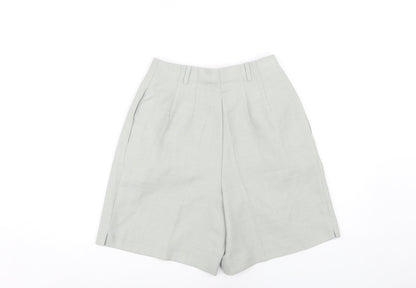 Marks and Spencer Women's Green Pleated Shorts Size 10