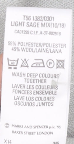 Marks and Spencer Women's Green Pleated Shorts Size 10