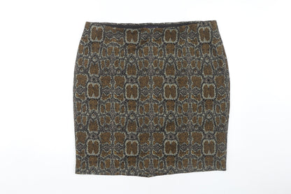 Marks and Spencer Women's Brown Animal Print Pencil Skirt