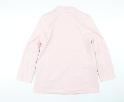 H&M Women's Pink Blazer - M, Long Sleeve, Lined