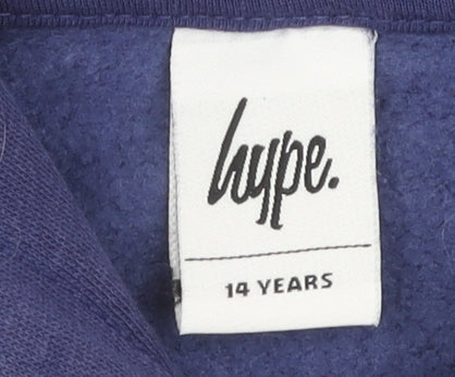 Hype Boys Blue Pullover Hoodie - Size 14 Years
