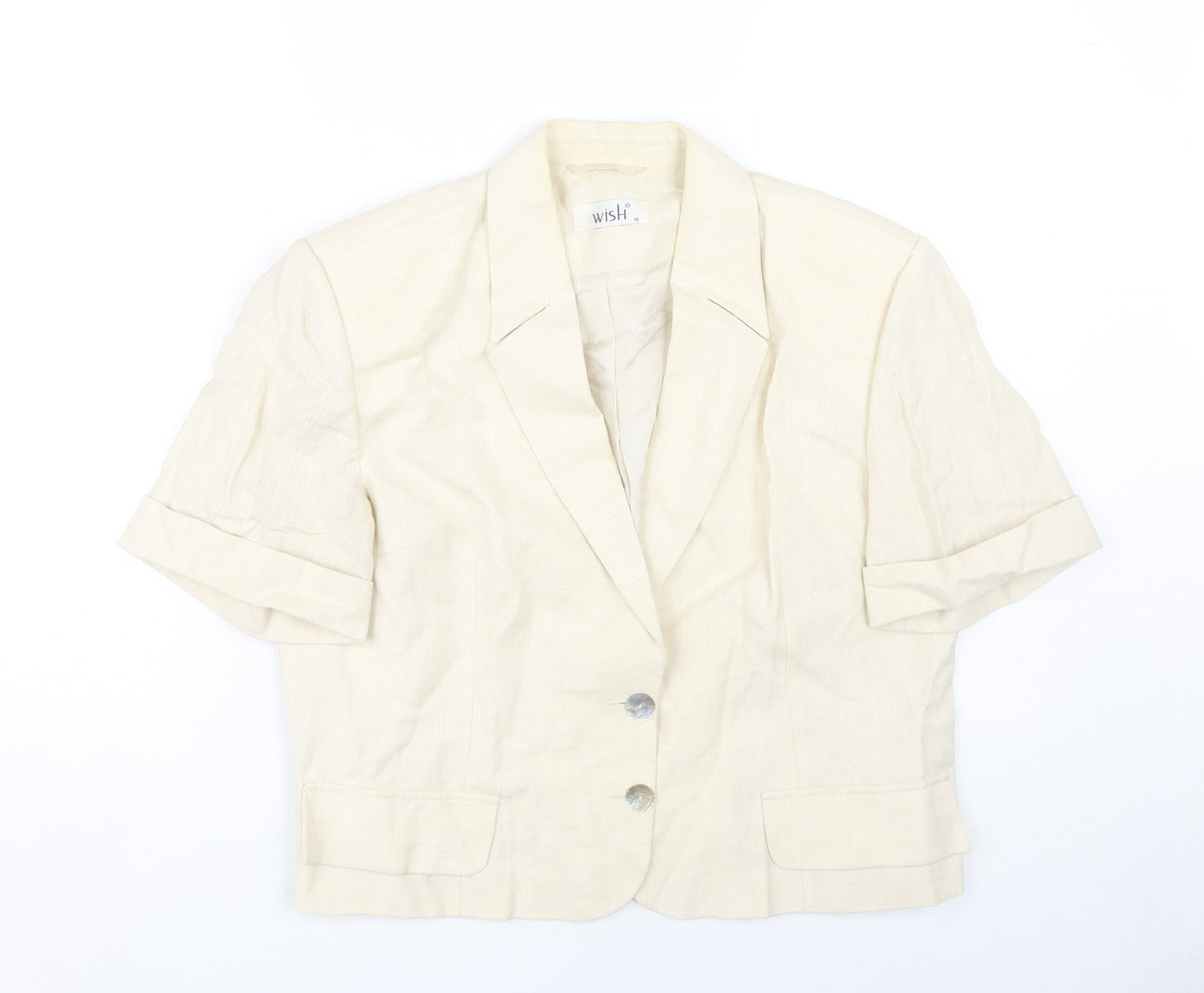 Wish Women's Ivory Blazer Short Sleeve Size 18