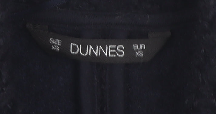 Dunnes Women's Black XS Pea Coat Mid-Length Winter