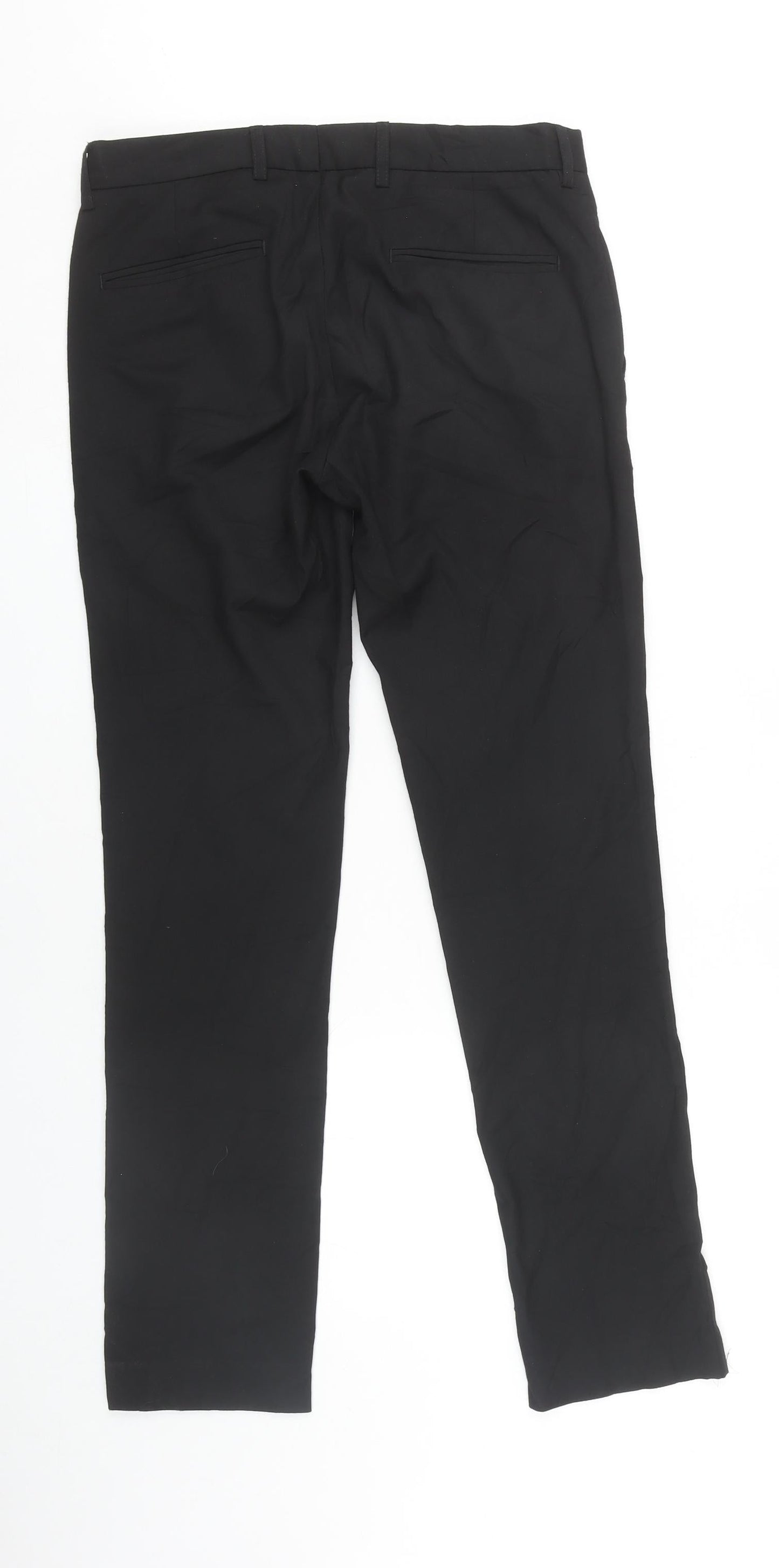 Topman Men's Black Straight Trousers, 30 Waist