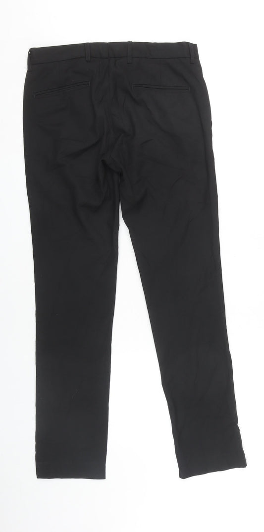 Topman Men's Black Straight Trousers, 30 Waist