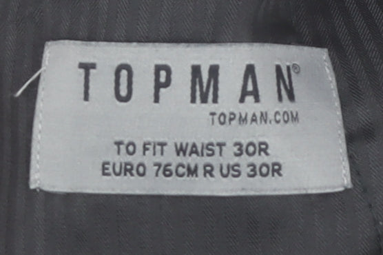 Topman Men's Black Straight Trousers, 30 Waist