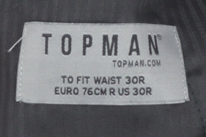 Topman Men's Black Straight Trousers, 30 Waist