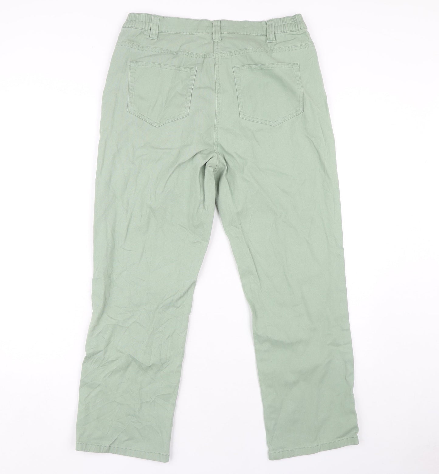 Womens UK Size 10 Damart Regular Fit Chino Green Trousers