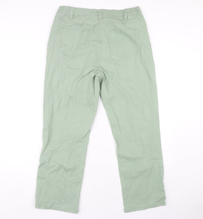Womens UK Size 10 Damart Regular Fit Chino Green Trousers