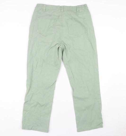 Womens UK Size 10 Damart Regular Fit Chino Green Trousers