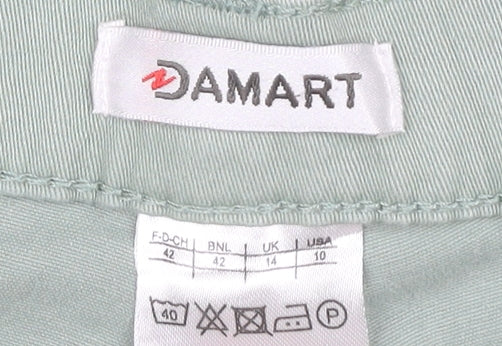 Womens UK Size 10 Damart Regular Fit Chino Green Trousers