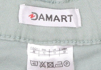 Womens UK Size 10 Damart Regular Fit Chino Green Trousers
