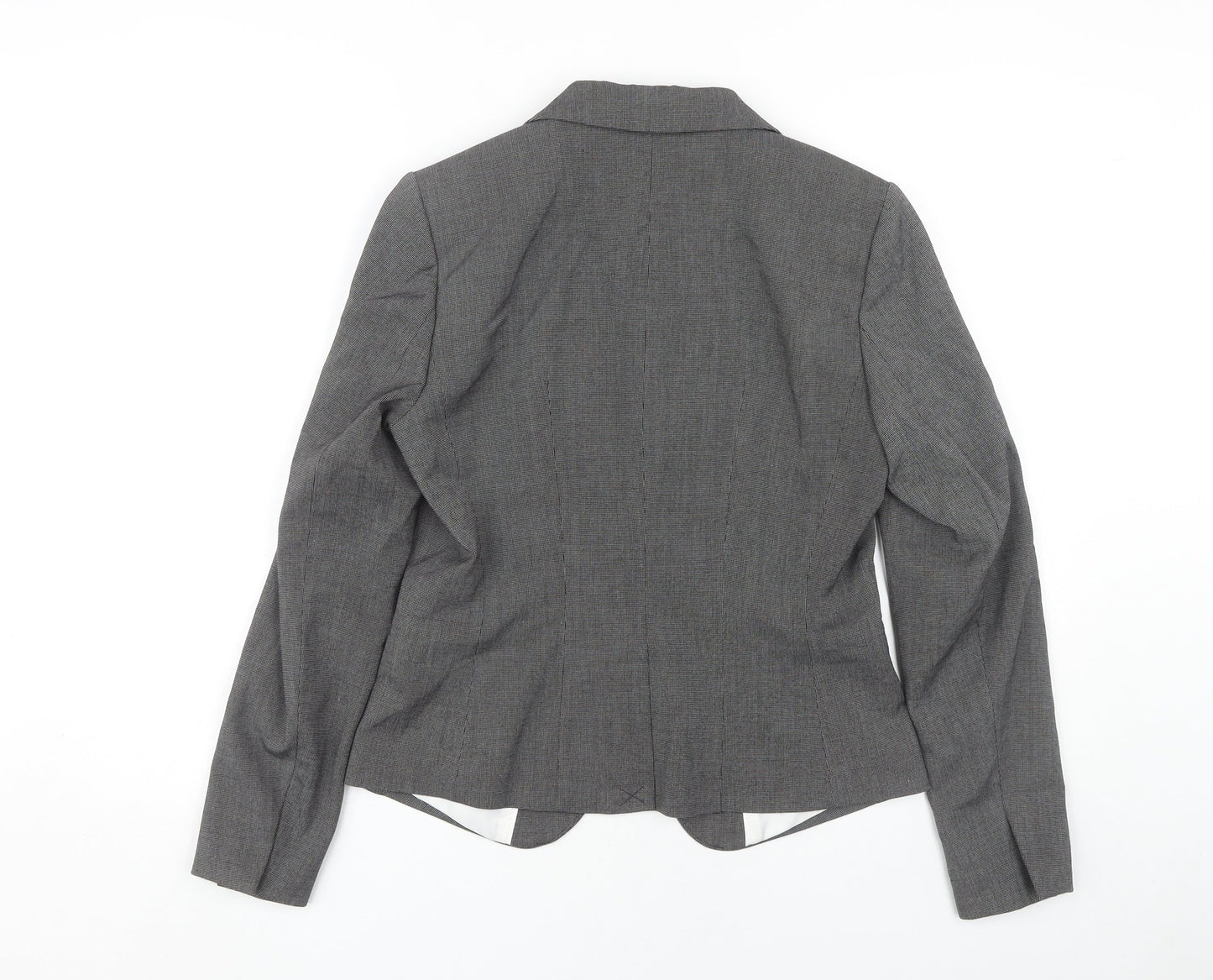 H&M Women's Grey Blazer, Size 10, Check, Workwear Standard