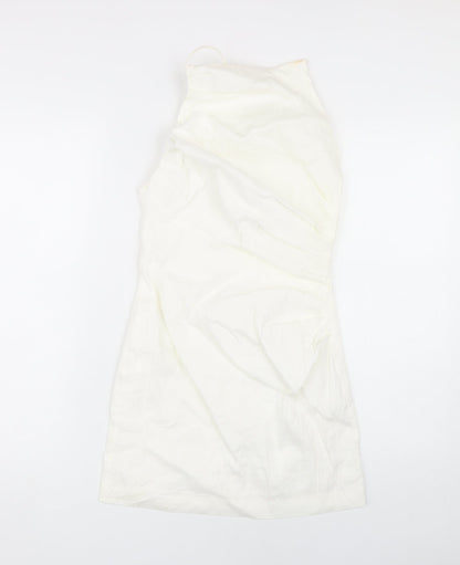Zara Women Ivory Sleeveless Dress Size M