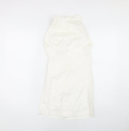 Zara Women Ivory Sleeveless Dress Size M