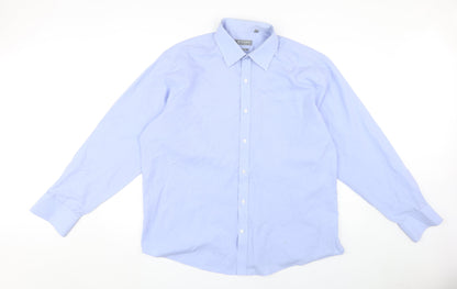 BHS Men's Blue Dress Shirt 17in Long Sleeve Formal Wear