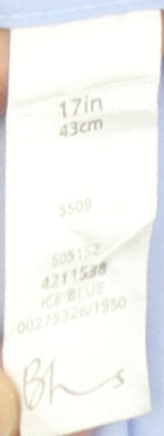 BHS Men's Blue Dress Shirt 17in Long Sleeve Formal Wear