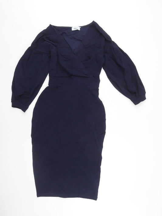 Quiz Women's Navy Dress Size 10 with 3/4 Sleeve