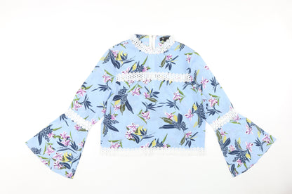 Womens UK Size 14 Cutie Blue Tunic Blouse