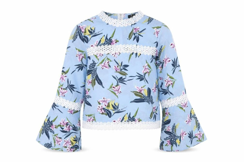 Womens UK Size 14 Cutie Blue Tunic Blouse