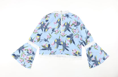 Womens UK Size 14 Cutie Blue Tunic Blouse