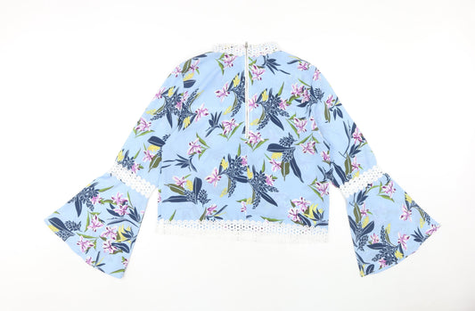 Womens UK Size 14 Cutie Blue Tunic Blouse