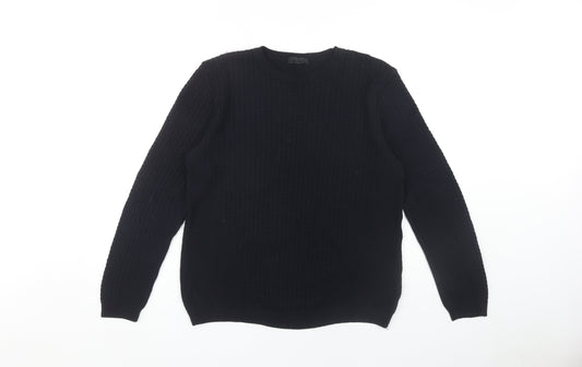 ASOS Men's Black Cable-Knit Pullover Jumper, M