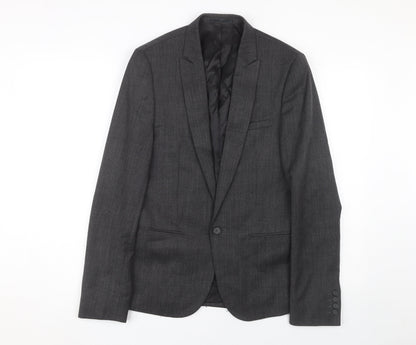 ASOS Men's Grey Single-Breasted Blazer - 36