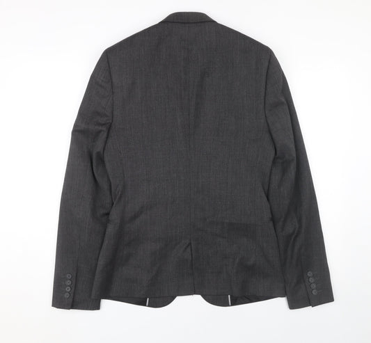 ASOS Men's Grey Single-Breasted Blazer - 36
