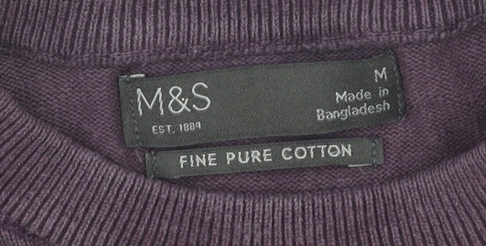 Womens UK Size M Marks and Spencer Purple Pullover Jumper