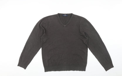 Marks and Spencer Mens Black V-Neck Pullover Jumper