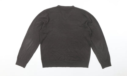 Marks and Spencer Mens Black V-Neck Pullover Jumper