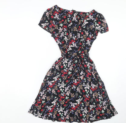 Izabel London Women's Floral Fit & Flare Dress Black, Size 8