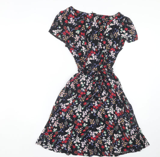 Izabel London Women's Floral Fit & Flare Dress Black, Size 8