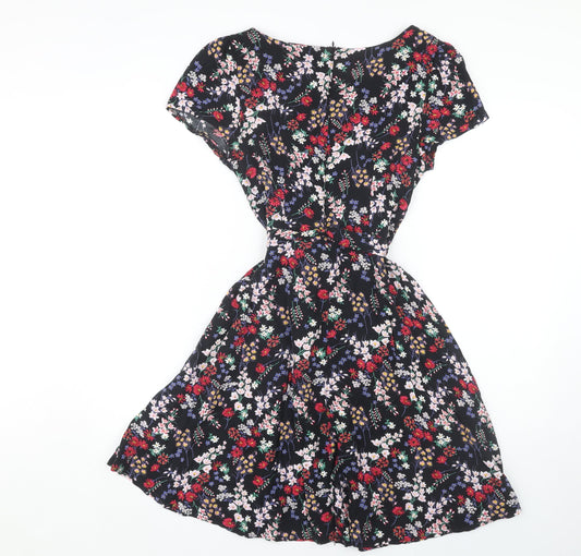 Izabel London Women's Floral Fit & Flare Dress Black, Size 8