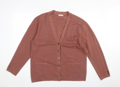 Womens UK Size L Damart Brown Cardigan Jumper