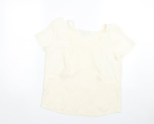 Womens UK Size 12 Marks and Spencer Ivory Basic Blouse