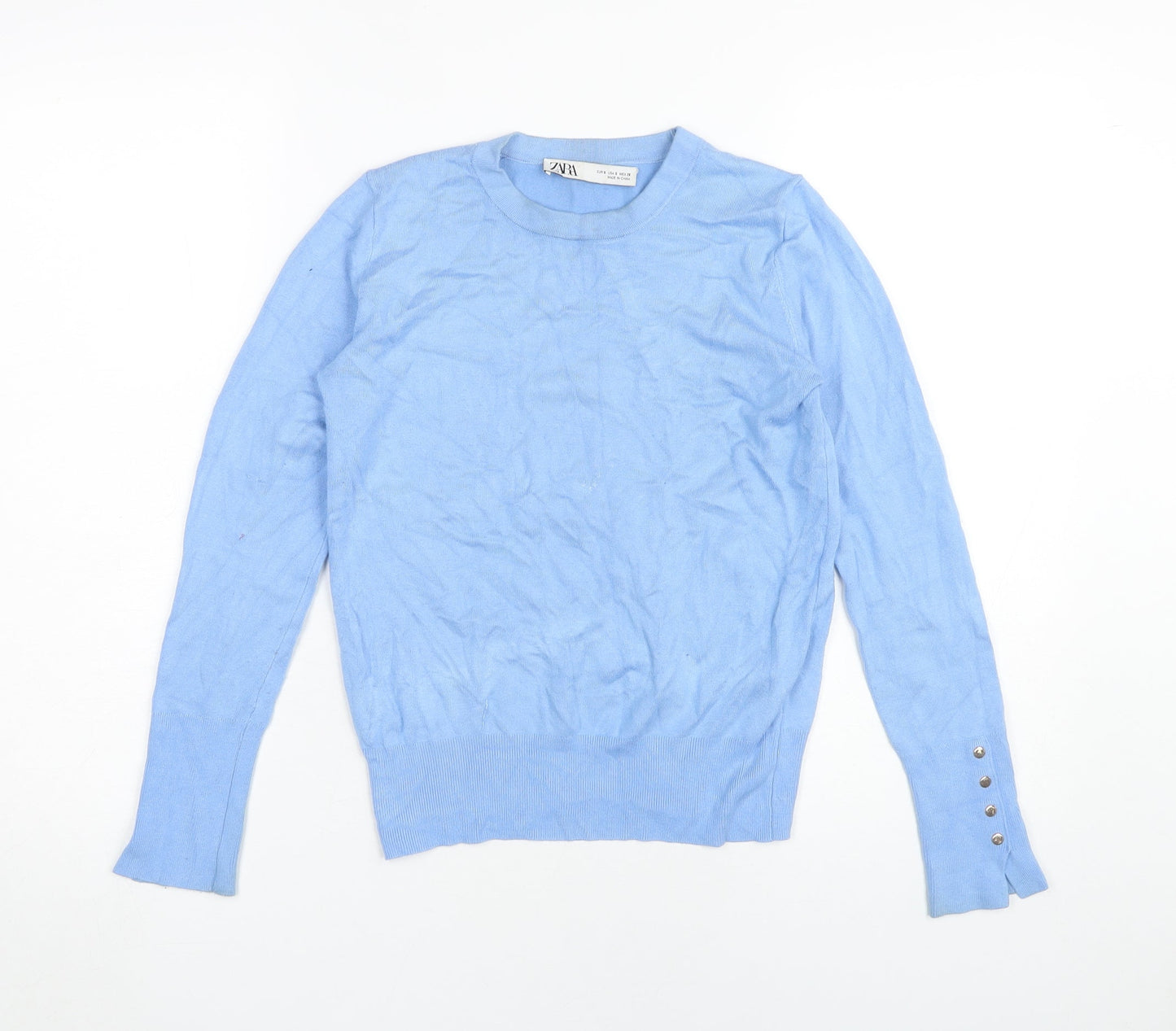 Womens UK Size 10 Zara Blue Pullover Jumper