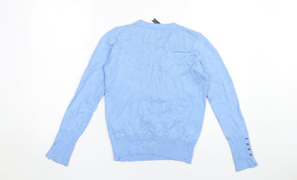 Womens UK Size 10 Zara Blue Pullover Jumper