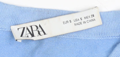 Womens UK Size 10 Zara Blue Pullover Jumper