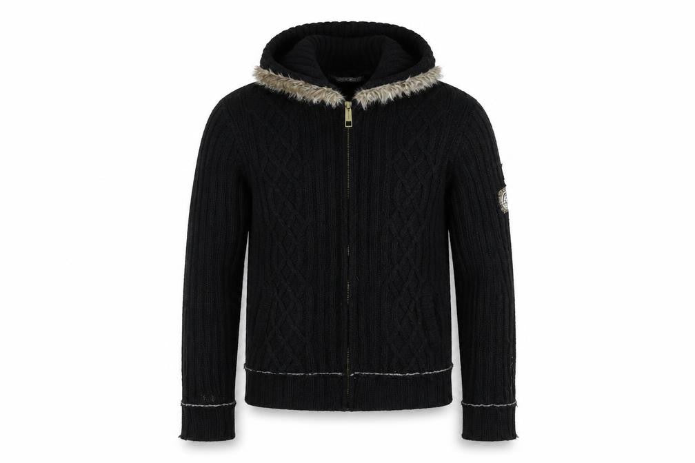 Mens UK Size XL River Island Black Full Zip Jumper