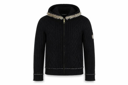 Mens UK Size XL River Island Black Full Zip Jumper