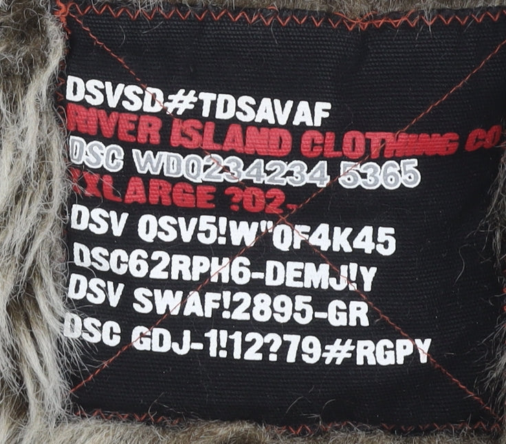 River Island Men's Black XL High Neck Full Zip Jumper