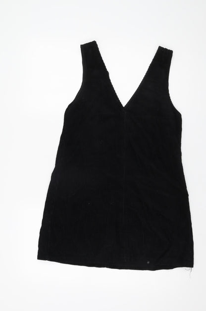 New Look Women's Black Pinafore Dress, Size 8, Corduroy