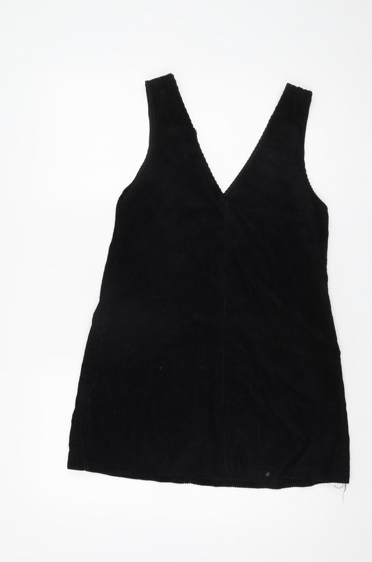 New Look Women's Black Pinafore Dress, Size 8, Corduroy