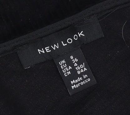 New Look Women's Black Pinafore Dress, Size 8, Corduroy