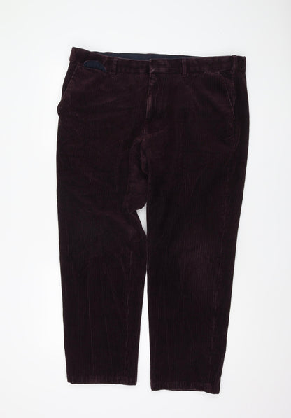 Marks and Spencer Men's Corduroy Trousers, Size 40, Purple
