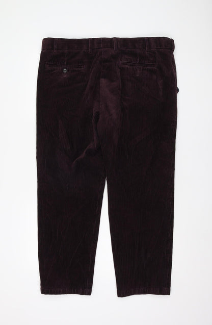 Marks and Spencer Men's Corduroy Trousers, Size 40, Purple