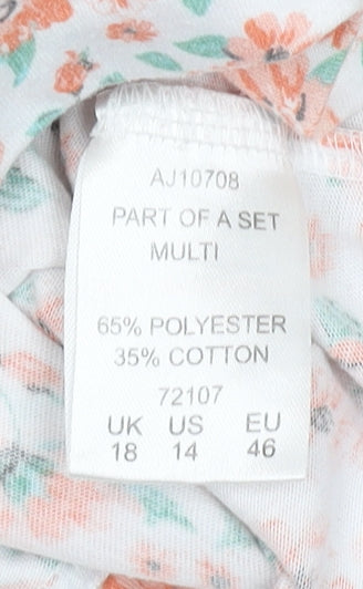 Cotton Traders Women's Multicoloured Floral T-Shirt Size 18